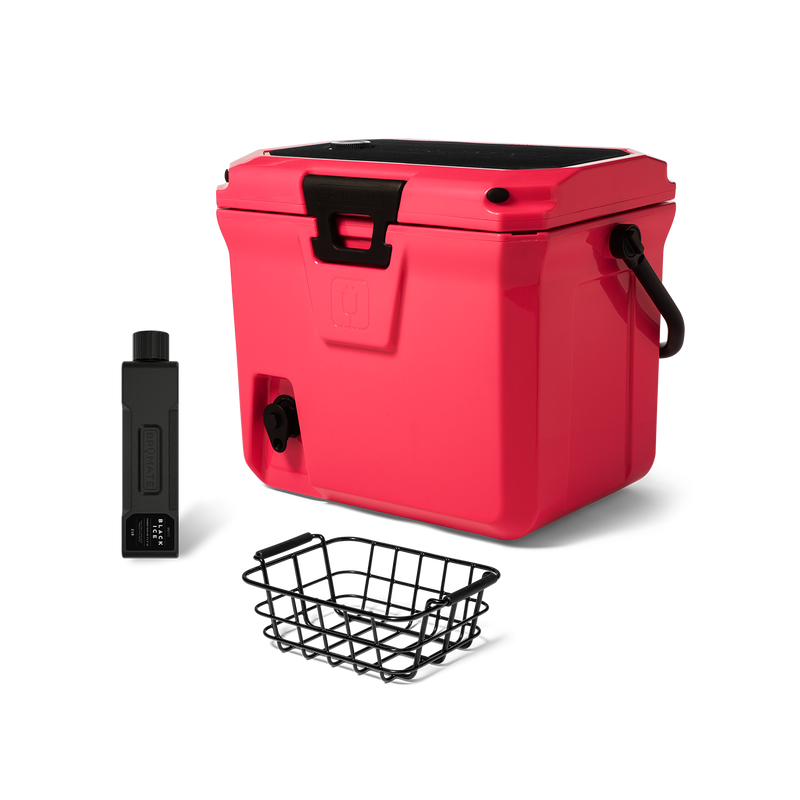 Br Tank 20-Quart Grab + Go Cooler Bundle | Neon Pink - Versatile Bottle-Starter
