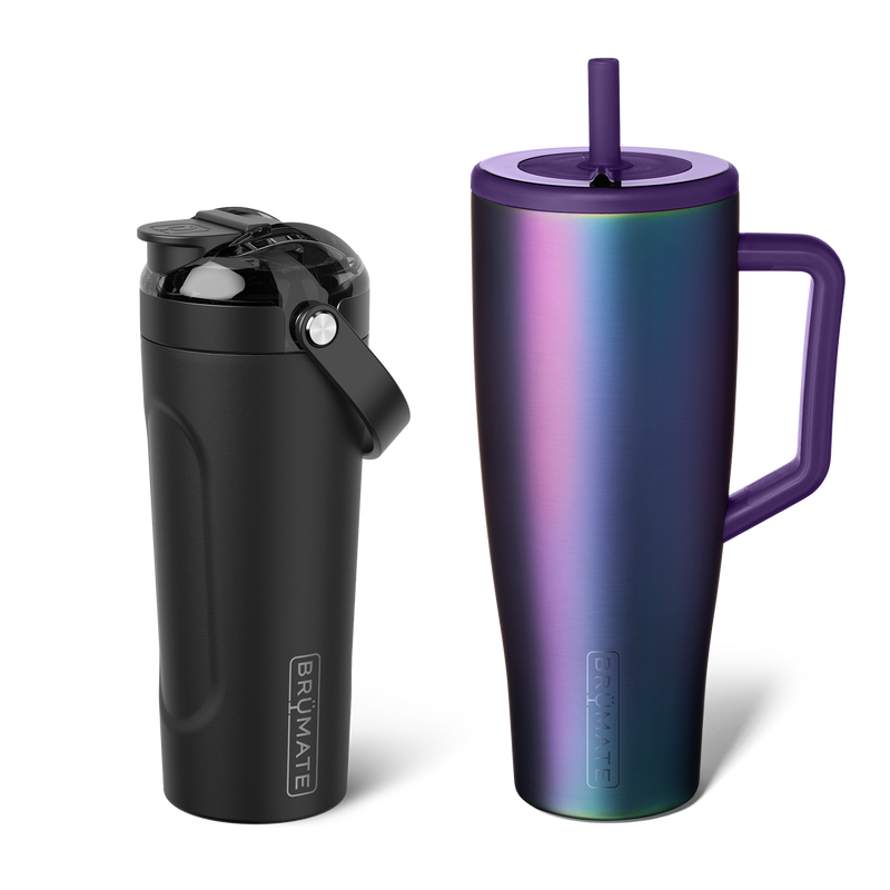 Shake + Glow Bundle | Dark Aura & Matte Black | 40oz/25oz - Comfort Bottle-Set
