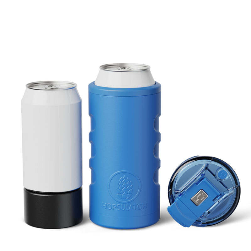 Retro Hopsulator Trio | Matte Azure | 12/16oz Standard Cans - Relaxed Expedition