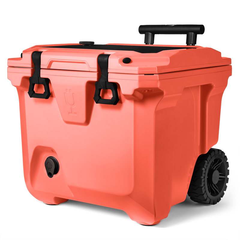 Br Tank 35-Quart Rolling Cooler | Papaya - Lightweight Haul
